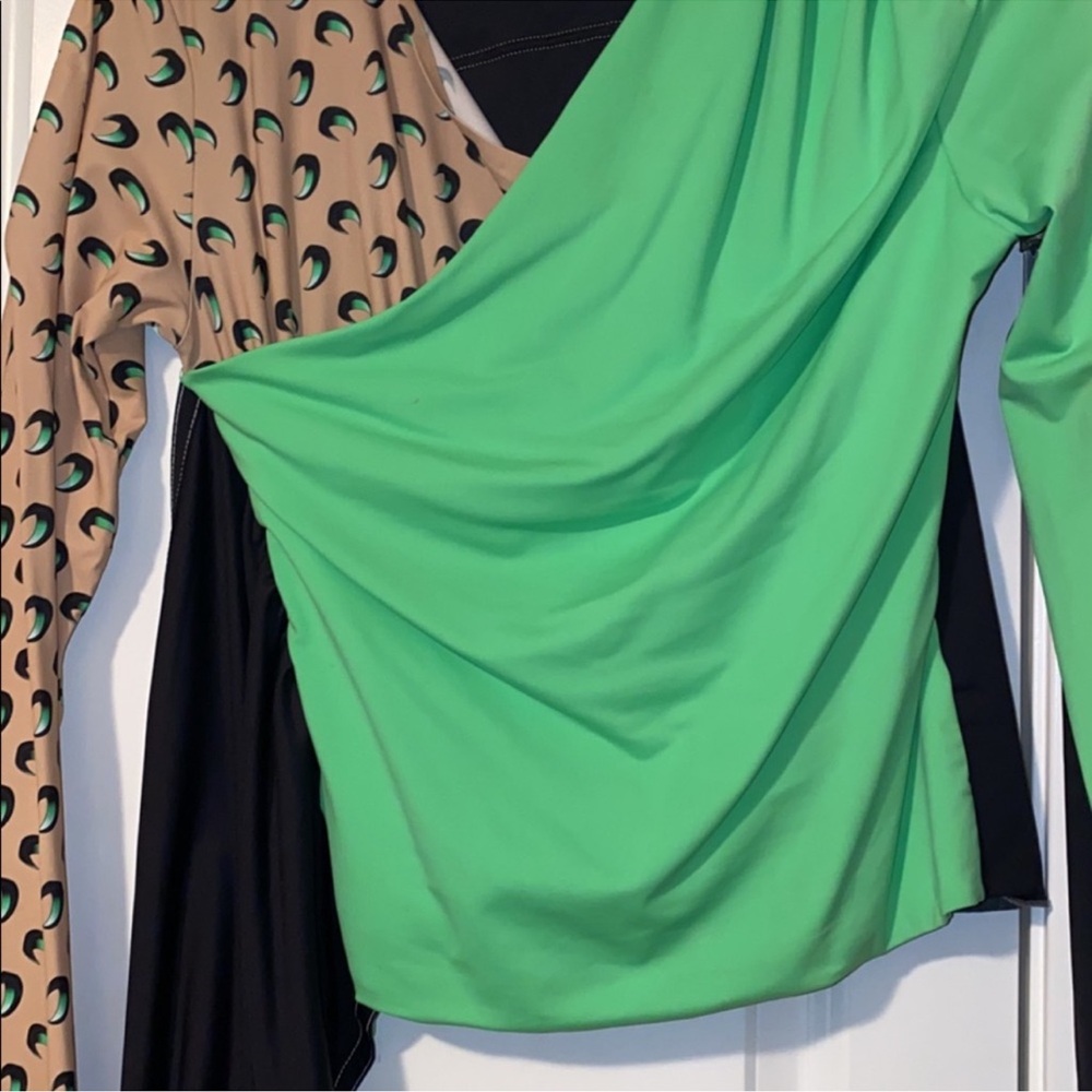 Marine Serre Green and Tan Top